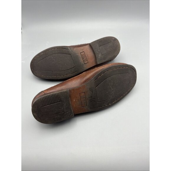 Giorgio Brutini Shoes Mens 10 1/2 Brown Leather Loafers Kiltie Tassel Woven Moc - Picture 8 of 8